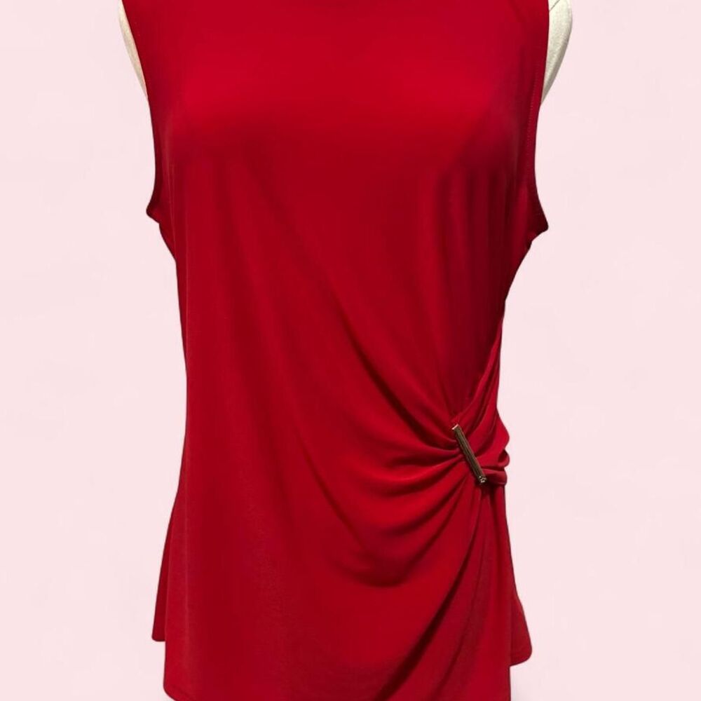 Tommy Hilfiger Red Ruched Draped Top